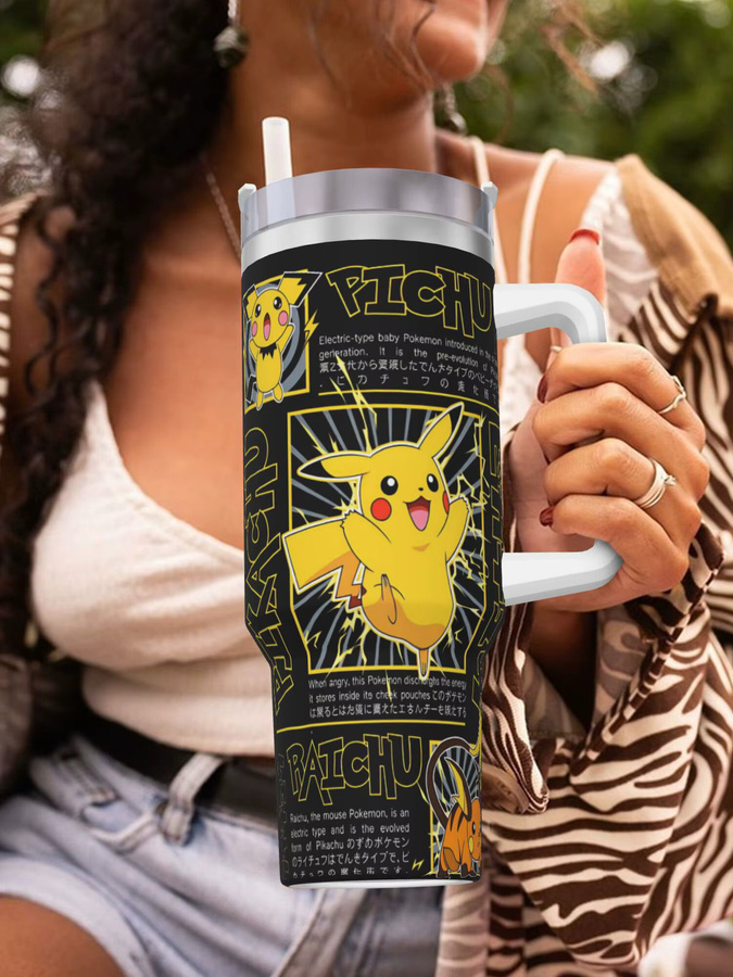 Potdemiel Pokemon Pikachu Edelstahl-Thermobecher in Gelb, auslaufsicherer Reisebecher für heiße Getränke mit 23,7 ml Volumen - Bild 6