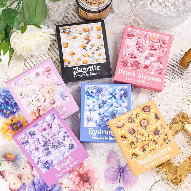 60er Paket Laser Blumen Pflanzen Aufkleber in Multicolour für DIY Tagebuch und Scrapbooking - Bild 1