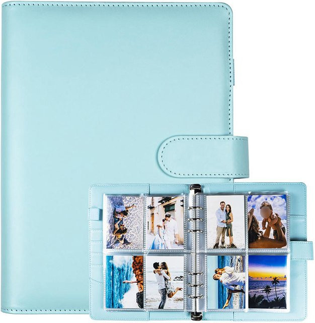 Transparentes DIY PVC Fotoalbum mit 25 Blättern und 4-Gitter-Aufbewahrungstaschen als Loseblatt-Notizbuchhülle und Fotokartenhalter - Bild 1