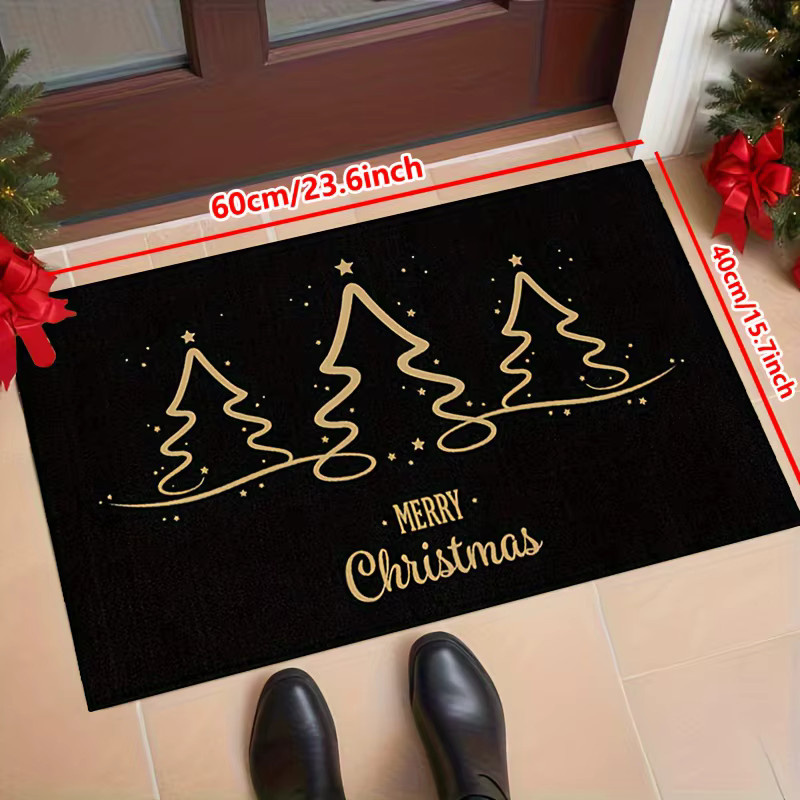 VIKAMA Weihnachtsteppich Set mit 3 Weihnachtsbaum-Motiven in Schwarz, Rechteckig, B/T: 60 x 40 cm - Bild 3
