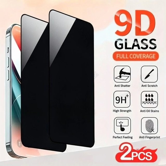 ZMZE 2er-Pack Mattiertes Panzerglas Blickschutz Displayschutzfolie für iPhone 17 16 15 14 13 12 11 Pro Max Plus in Schwarz - Bild 1