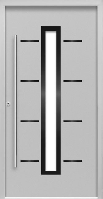 Splendoor Sicherheits-Haustür ThermoSpace Prime Milano RC2 in Grau mit Glaseinsatz, B/H: 110 x 210 cm, Anschlag Links - Bild 1