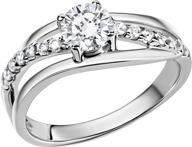 Zeeme Ring 925 Silber, rhodiniert, Zirkonia weiß, Damen - Bild 1
