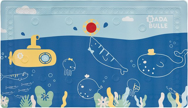 BADABULLE Badematte Meerestiere mit Thermometer in Blau, B: 40 cm, L: 70 cm - Bild 1