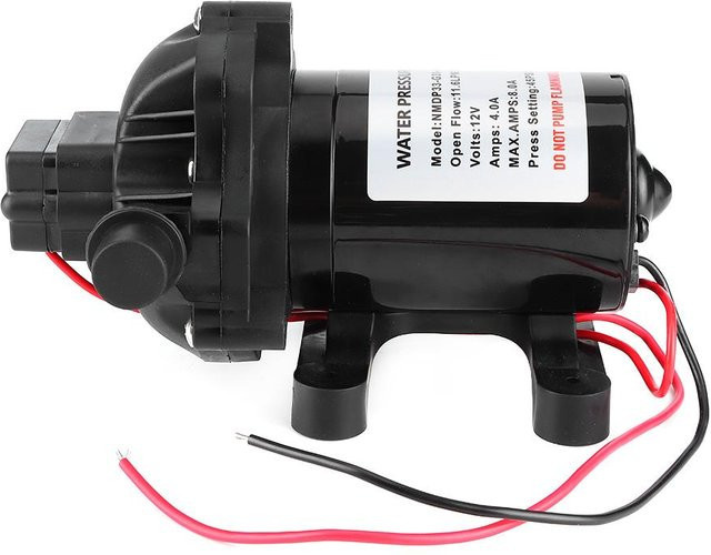 Aimo Membran-Wasserpumpe Selbstansaugend 12V 3.0GPM 45PSI Hochdruck in Schwarz aus Edelstahl für Marineboot und Wohnmobil - Bild 1
