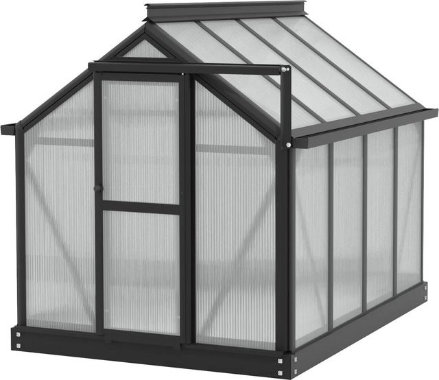 Vitavia Minigewächshaus Merlin in Schwarz mit Polycarbonat-Hohlkammerplatten, B/T/H: 120 x 87,2 x 106,5 cm - Bild 1