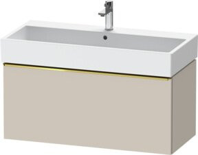 Duravit Waschtischunterschrank D-Neo wandhängend mit 1 Auszug in Weiß und Beige glänzend B: 98,4 cm, T: 44,2 cm, H: 44,0 cm - Bild 1
