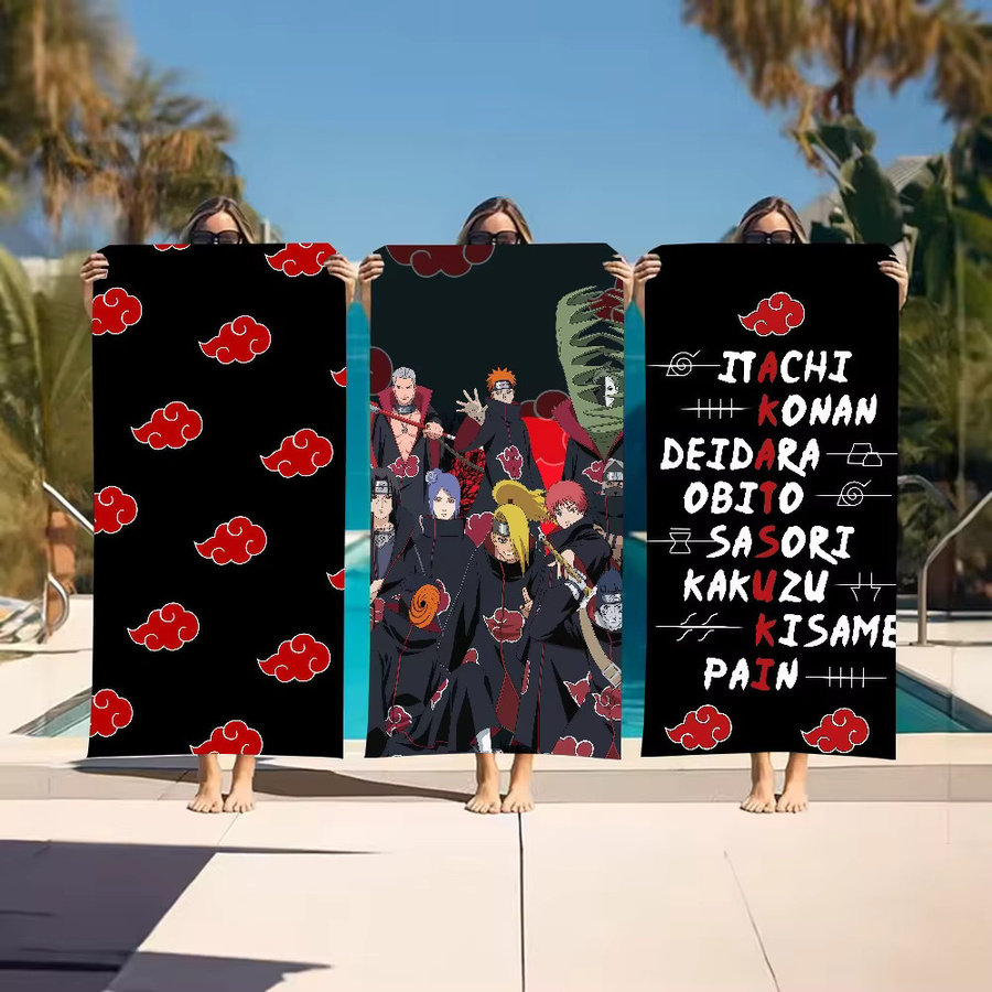 Naruto Akatsuki Strandtuch schnelltrocknend und sanddicht für Sport, Reise und Camping - Bild 4
