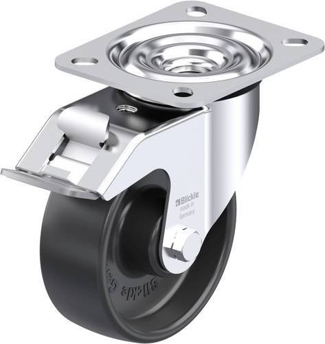Blickle Stahlblech-Lenkrolle LE-PP 100R-FI in Schwarz und Grau mit 100 mm Rad-Durchmesser und 150 kg Tragfähigkeit - Bild 1
