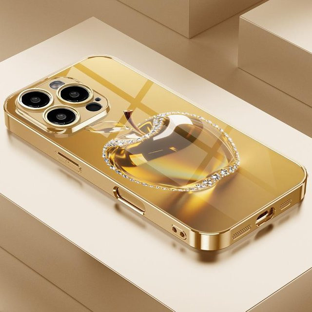 Goldene Kristall-Handyhülle mit Diamant-Effekt für Apple iPhone 12 bis 17 Pro Max Plus und Air - Bild 1