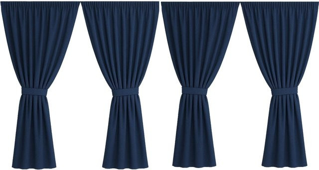 Setgarden Curtain Garden Outdoor Vorhang Marine, 4er Set, B: 155 cm, H: 240 cm - Bild 1