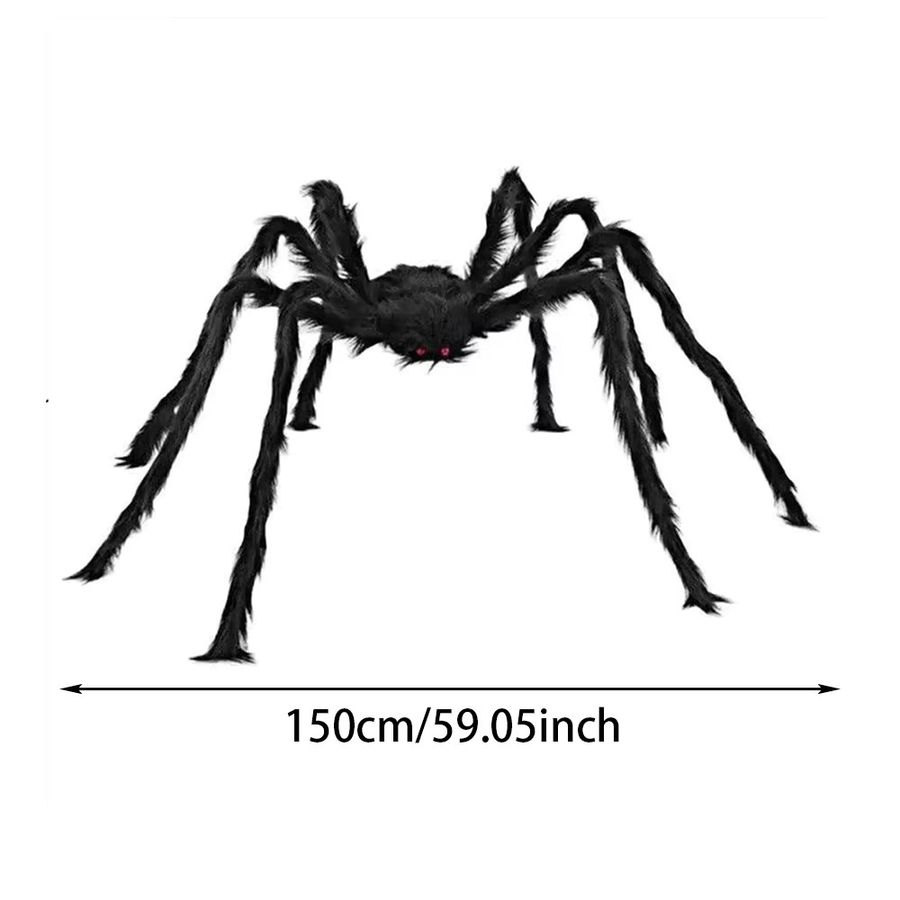 Runtowo Halloween-Spinne als Party-Dekoration in Schwarz, Höhe: 150 cm - Bild 2