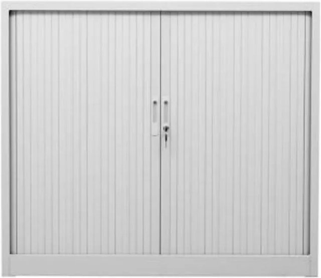 PROREGAL Rollladenschrank Weasel in Grau aus Metall mit Schloss, H x B x T: 105 x 120 x 46 cm - Bild 1