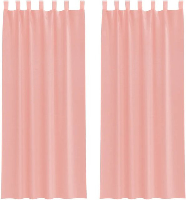 vidaXL Voile Vorhänge mit Stangentaschen, 2 Stück, Rosa, B: 140 cm, H: 260 cm - Bild 1
