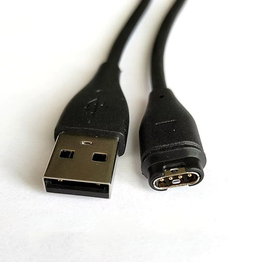 USB-Ladekabel und Datenkabel für Garmin Fenix 7, 7S, 7X, 6, 6S, 6X, 5, 5S, 5X sowie Forerunner 45, 165, 245, 255 in Schwarz mit USB-A auf USB-C Anschluss - Bild 2
