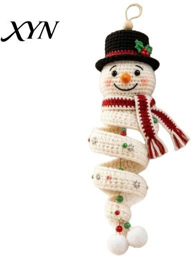 Dusk Petal DIY Häkelset Schneemann als Weihnachtsdekoration und Wandbehang in Weiß - Bild 1