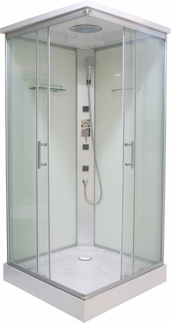 Sanotechnik Komplettduschkabine Twist mit Glasschiebetür in Silber, H x B x T: 210 x 80 x 80 cm - Bild 1