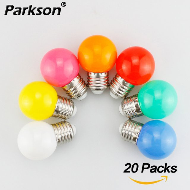 20er Set RGB LED Glühbirnen E27 G45 Multicolour für Dekoration und Weihnachten, 220 V - Bild 1