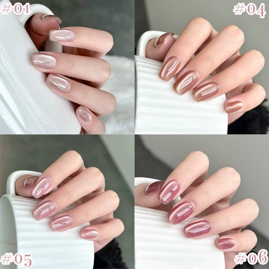 PSK Gel-Nagellack, Milchtee, Katzenauge Effekt - Bild 6