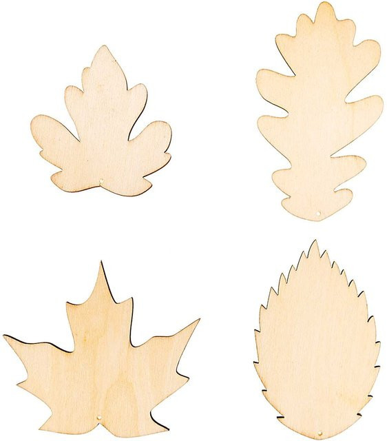 Rico Design Holzdekoanhänger-Set Blätter in Beige - Bild 1