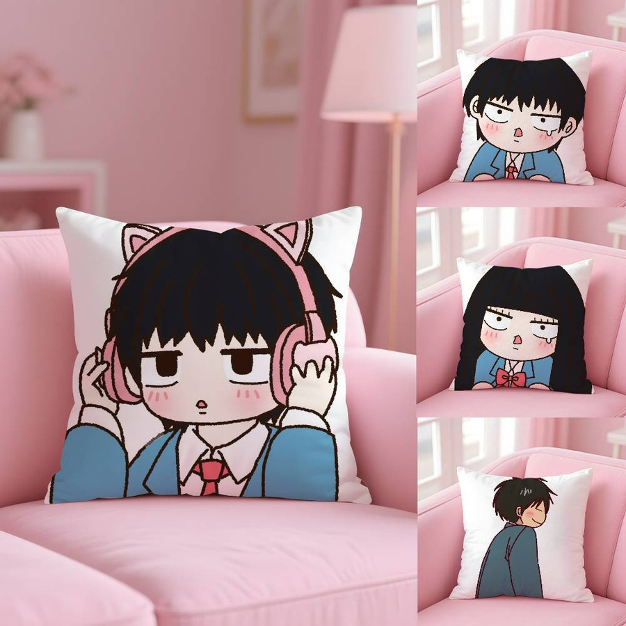 Kimi Ni Todoke Kissenbezug mit Muster für Wohnzimmer und Schlafzimmer, Peach Skin Material, B/H: 18 x 18 cm - Bild 3