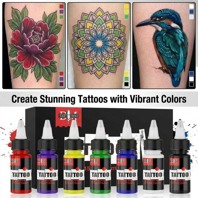 DMTATTOO Tattoo-Tinte, 15 ml, 7 Farben, Unisex - Bild 1