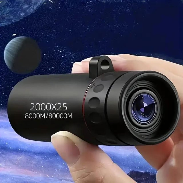 Value Vault Dual-Use Fernglas und Monokular-Teleskop HD 2000x24 in Schwarz mit Mobiltelefon-Kompatibilität - Bild 1
