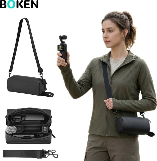 DJI Osmo Pocket Kameratasche mit abnehmbarem Schultergurt in Schwarz für Vlog-Gimbal und Zubehör - Bild 1