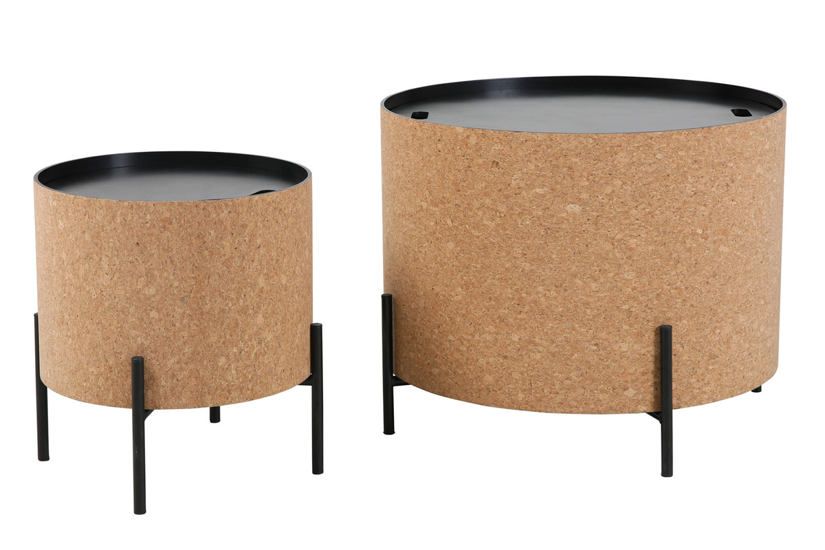 SIT-Möbel CORK Couchtische 2er Set modern in Schwarz und Braun - Bild 1
