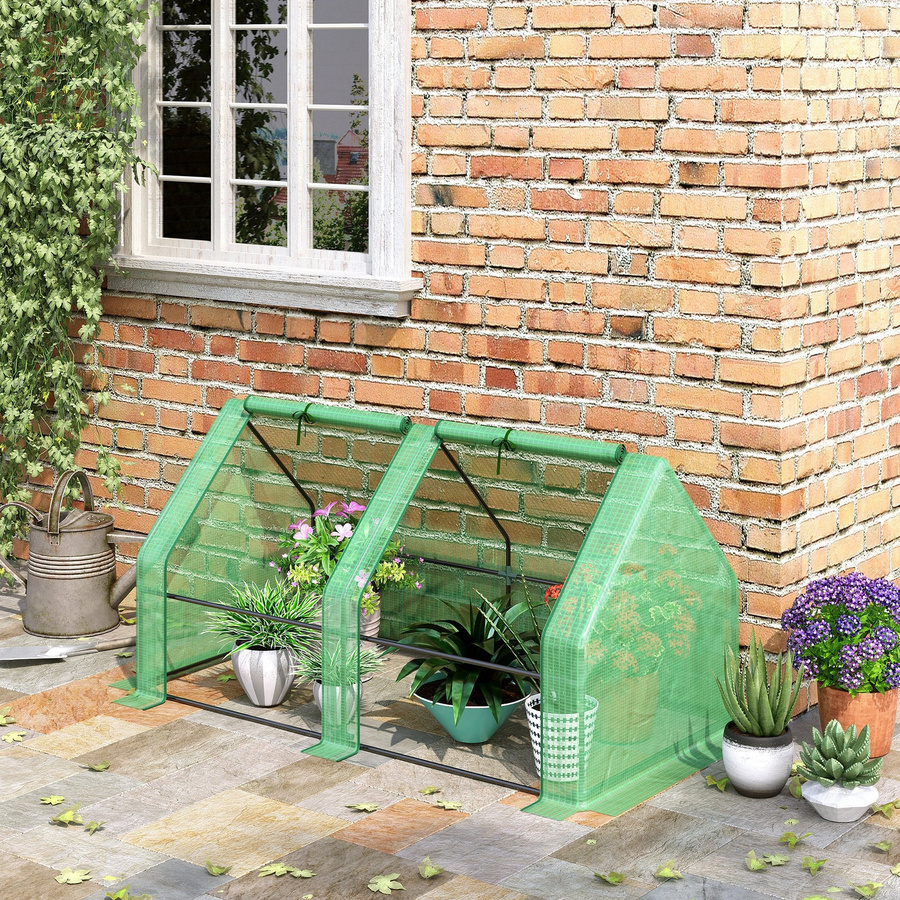 Outsunny Gewächshaus Treibhaus Grün B/T/H: 180 x 90 x 90 cm für Tomaten und Pflanzen - Bild 1