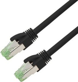 Nambo Patchkabel Cat6A Ethernet LAN Outdoor Schwarz, Länge: 1,0 m - Bild 1