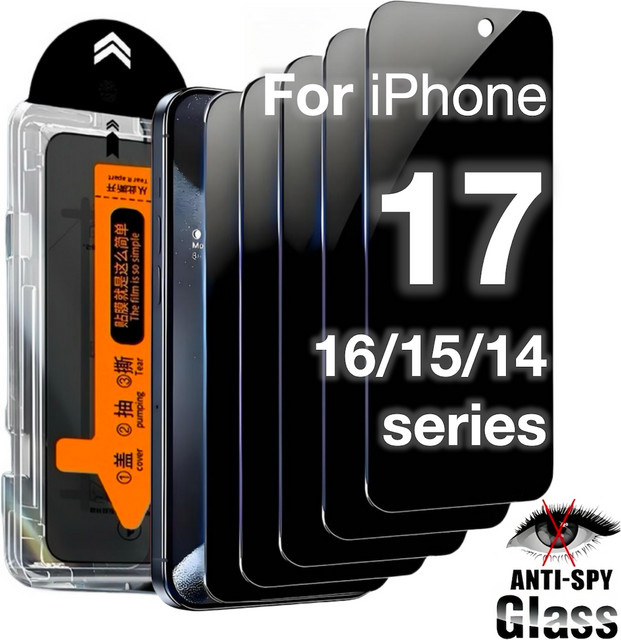 5er Set miaotiemo Panzerglas Displayschutz für Apple iPhone 17 16 15 14 13 12 11 Pro Max Mini XS XR transparent - Bild 1