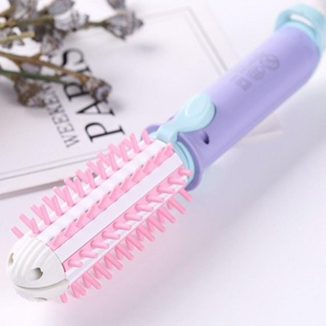 VFSonyuxc 2-in-1 Elektrische Stylingbürste und Lockenstab, Violett, Unisex - Bild 1