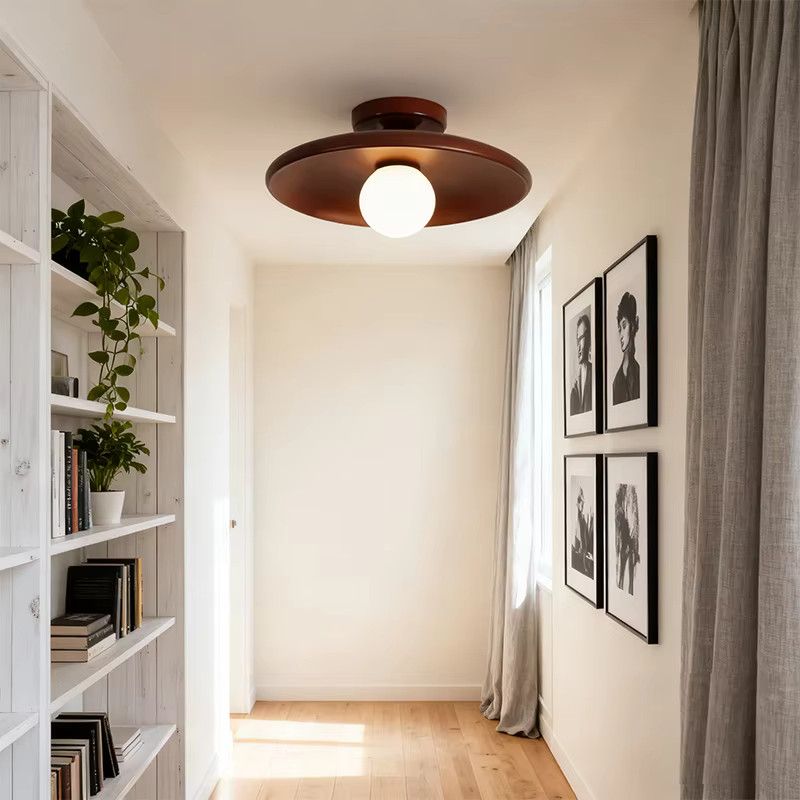 LINCCW Moderne Holz Deckenleuchte in Walnussholz für Flur, Balkon und Schlafzimmer - Bild 2