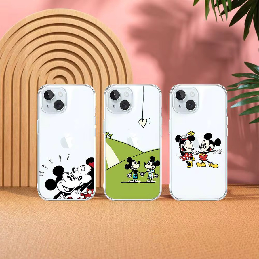 Transparente Mickey und Minnie Maus Handyhülle für Apple iPhone Modelle - Bild 3