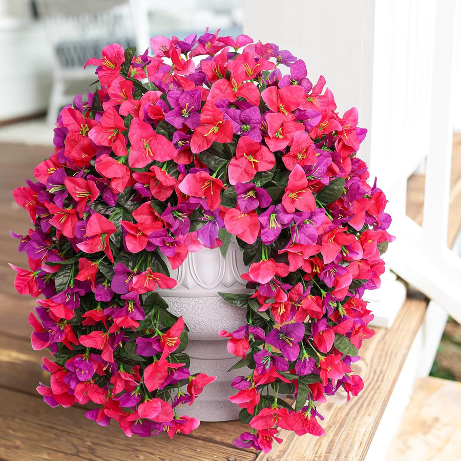 Künstliche Bougainvillea Rebe in Pink und Purple als florale Dekoration für Garten, Wandbehang und Hochzeit - Bild 2