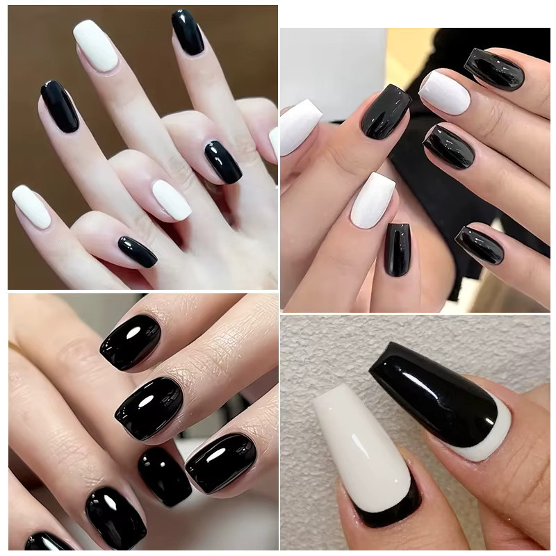 UR SUGAR Gel Nagellack, Schwarz Weiß, 15 ml, Glänzend - Bild 3