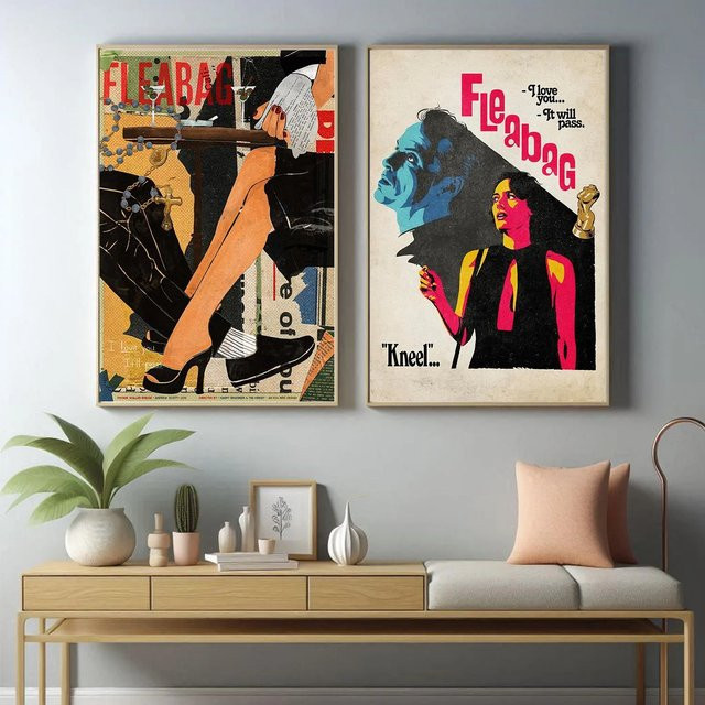 Potdemiel F-Fleabag Film-Leinwandgemälde als rahmenloses Poster in Mehrfarbig für deine Wanddekoration im Wohnzimmer oder Schlafzimmer - Bild 1