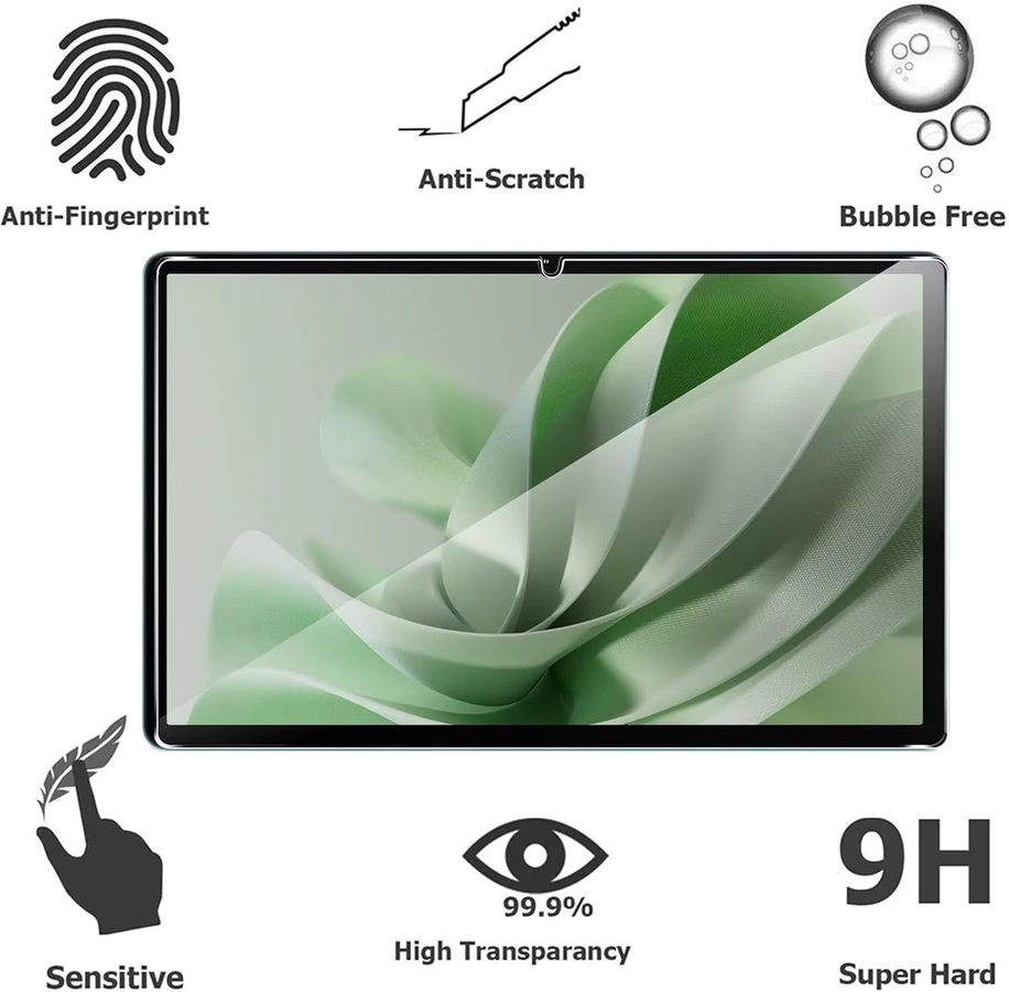 Displayschutzfolie aus gehärtetem Glas für OUKITEL OT9 (2024) 11 Zoll, transparent, HD, 9H Härte, anti-fingerabdruckbehaftet und blasenfrei - Bild 2