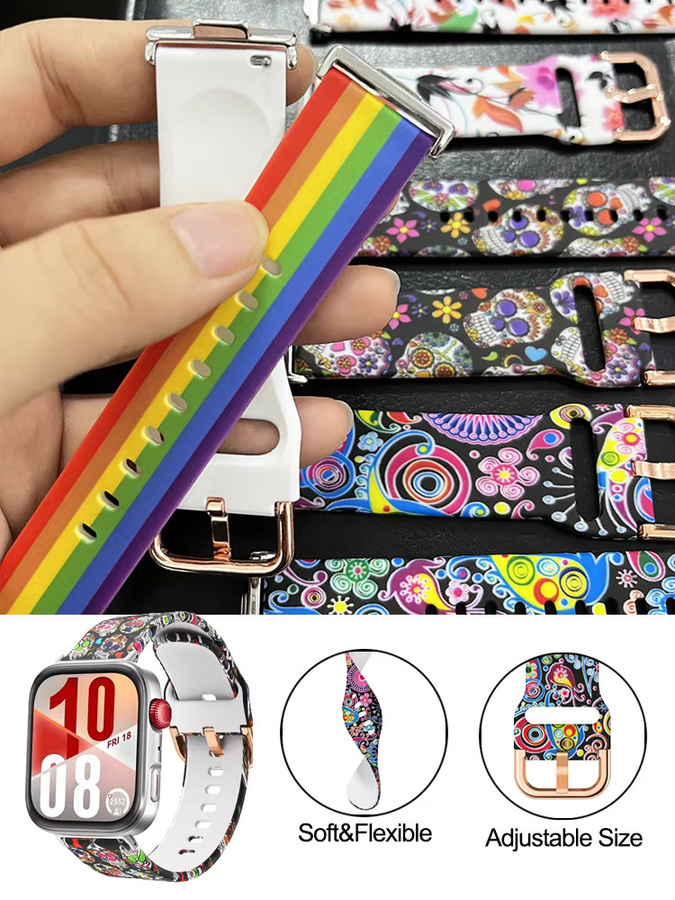 Smartwatch Armband Silikon, Bunt, Damen, für Huawei Uhr Fit 3 4 Pro - Bild 3