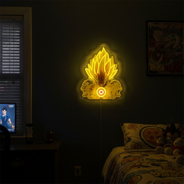 Bandai Dragon Ball Anime Acryl Neon LED Lampe in Gelb und Schwarz - Bild 1