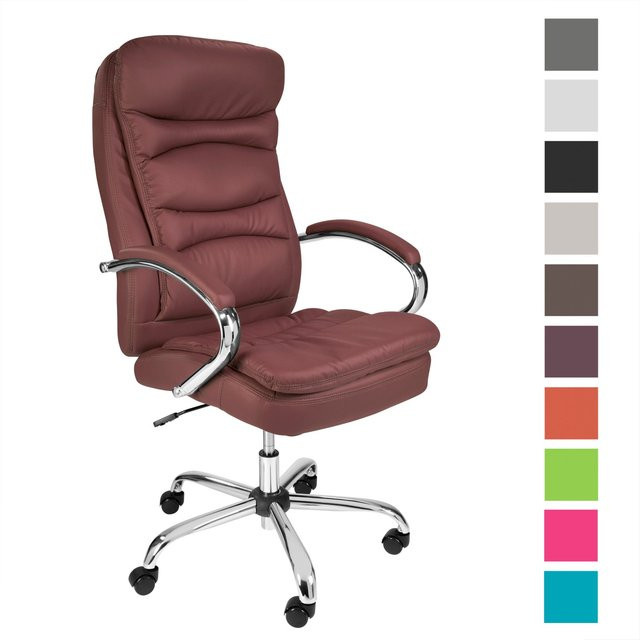 TPFLiving Premium XXL-Bürostuhl QUEENS Executive Chair aus Kunstleder in Bordeauxrot, belastbar bis 210 kg - Bild 1