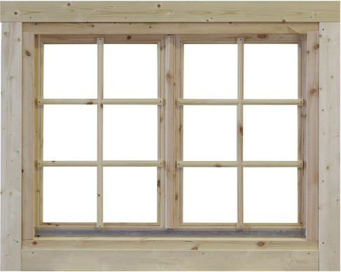 Wolff Finnhaus Doppelfenster für Gartenhäuser aus Holz in Braun, B x H: 129 x 99,6 cm mit Isolierglas - Bild 1