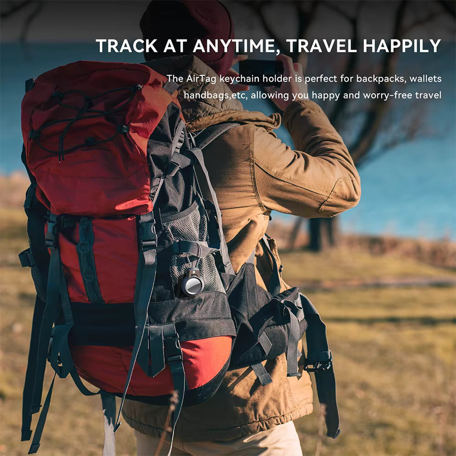 GITFOS Airtag-Halter für Apple Airtag GPS-Tracker-Hülle als Anti-Verlust-Schlüsselanhänger in Rot für Gepäck, Rucksack, Haustierhalsband und Schlüssel - Bild 6