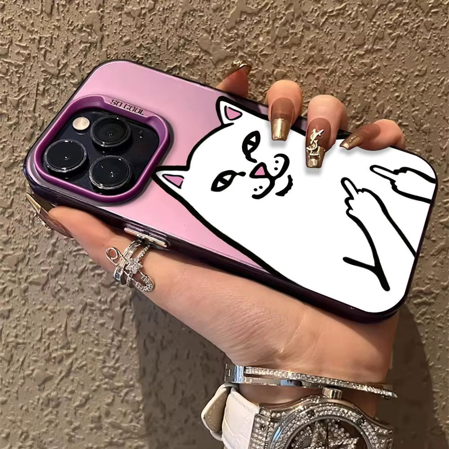 Personalisierte stoßfeste Handyhülle mit Katzenmuster in Blau für Apple iPhone 17 16 15 14 13 12 11 Pro Max Plus - Bild 4