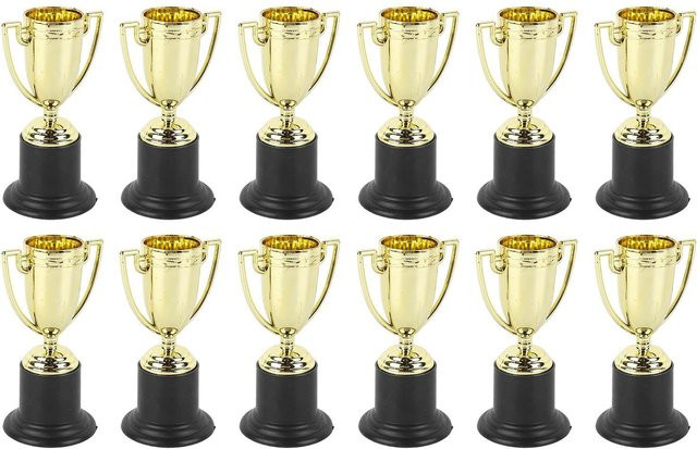 Shoemst Mini-Trophäen, 12-teiliges Set, Goldene Sieger-Trophäen, beige - Bild 1