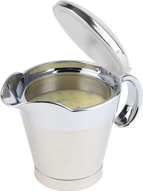 APS Thermo-Sauciere in Silber mit 400 ml Fassungsvermögen, B/T/H: 12,5 x 19 x 13 cm - Bild 1
