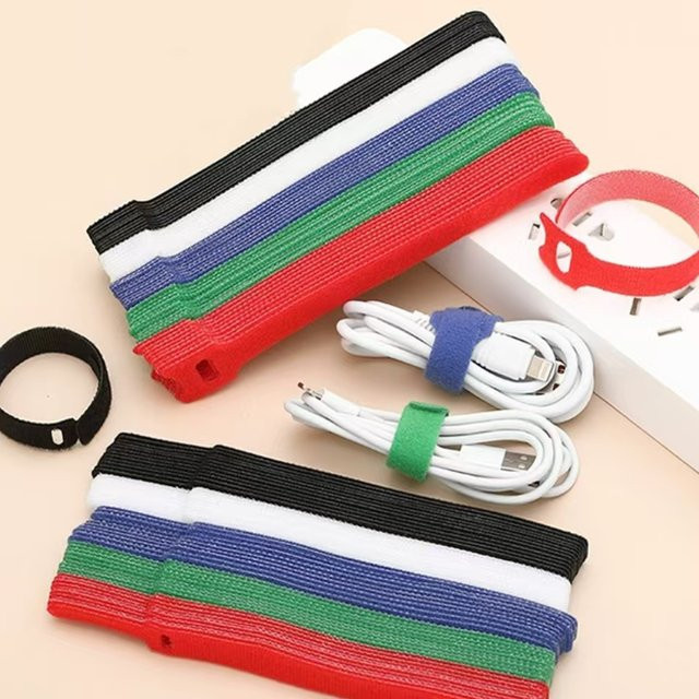50 Stück wiederverwendbare Kabelbinder aus Nylon in Multicolor und Weiß - Bild 1