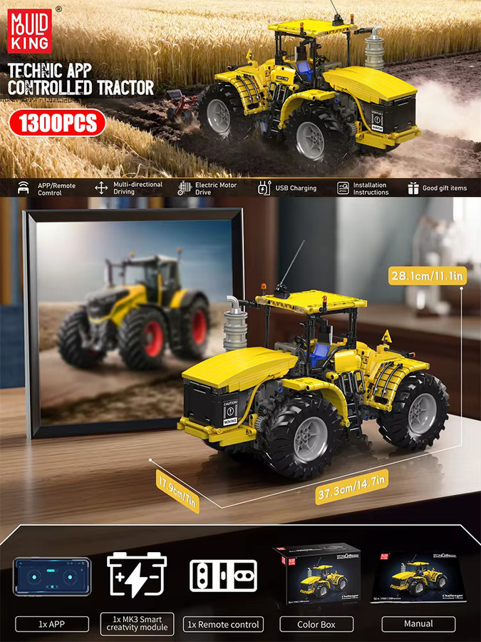 Mould King RC Challenger Gelenktraktor, Bausteine, ab 14 Jahren - Bild 7