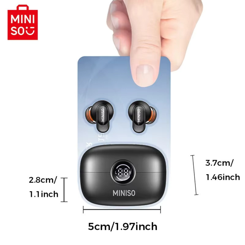 MINISO MS105 Drahtlose Bluetooth In-Ear-Ohrhörer mit AI Translator und Rauschunterdrückung in Schwarz - Bild 2